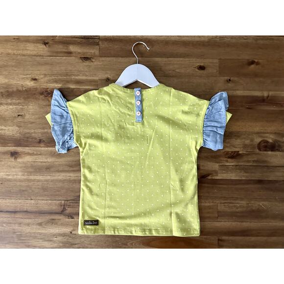 NWT Matilda Jane Enchanted Garden Lime Green Fluttery Fun Dot Print Tee Knit 6 - Picture 8 of 8